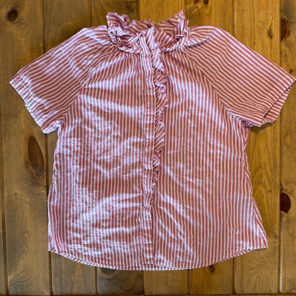 Chico's Women's Pink and White Striped Blouse